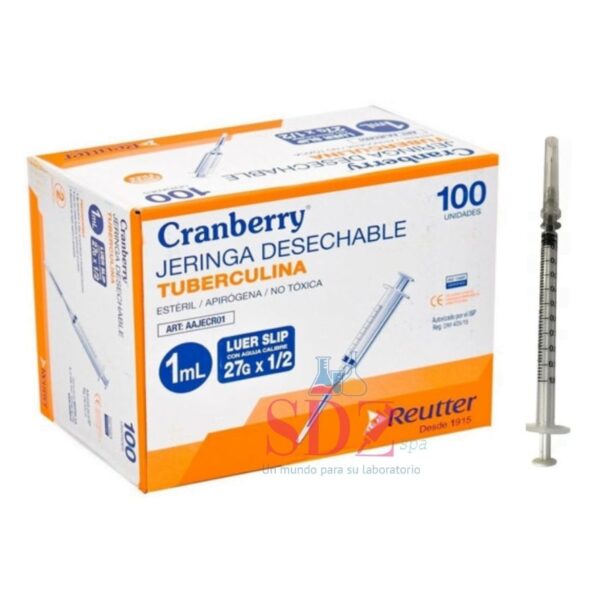 Jeringa Tuberculina 1Ml, Con Aguja